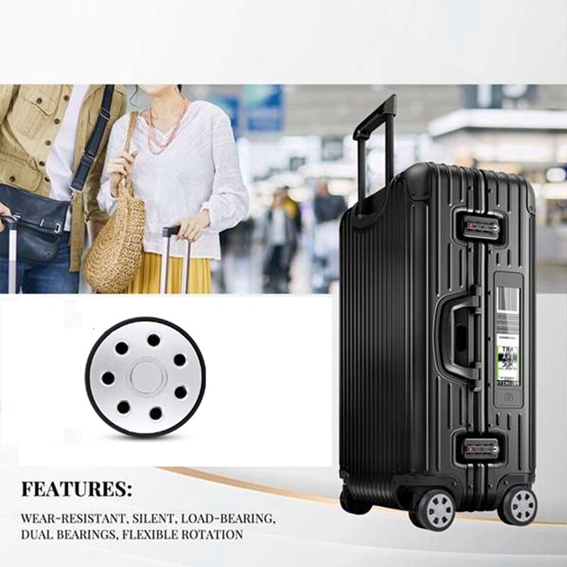 1 conjunto rodas de bagagem repalcement trole caso polia roda 20-28 Polegada mala rodas para bagagem