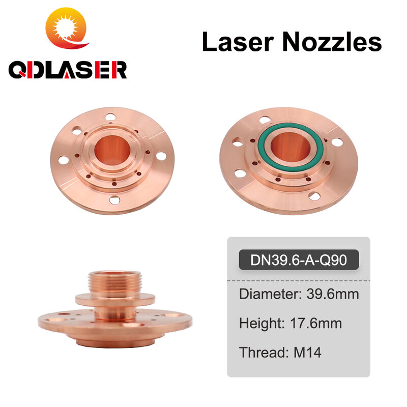 Qdlaser Q90ขั้วต่อปลาย DN-2เลเซอร์ชนิด G ความสูง12mm/17.6mm เส้นผ่าศูนย์กลาง M14เกลียว39.6mm สำหรับเครื่องตัดไฟเบอร์เลเซอร์