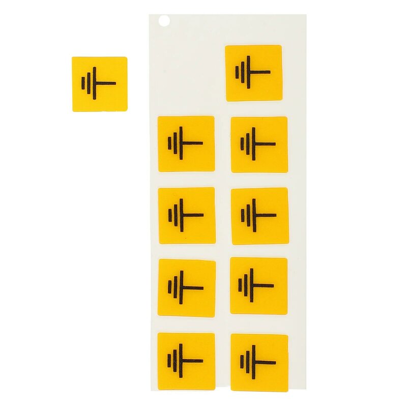 10 Pcs Electrical Grounding Label Stickers Panel Labels Mark Security Machinery Safety Warning Decals Sign