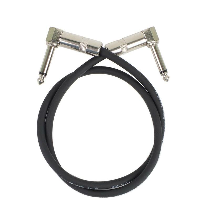 60cm/24inch Guitar Effects Pedal Cable Flat Patch Connector 6.35mm Plug Copper Core PU Surface Wire Adapter Line Round Head