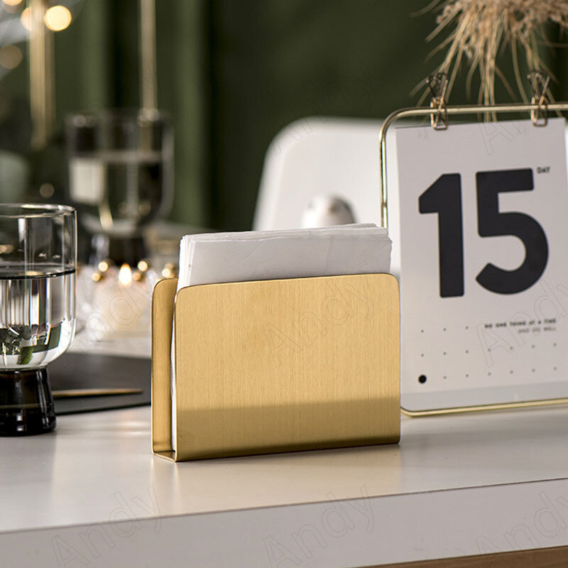 الإبداعية المعادن الأنسجة حامل الحديثة مطلية بالذهب الغربية مطعم منشفة مربعة الشكل مقعد غرفة المعيشة المنزلي سطح المكتب الأنسجة المنظم