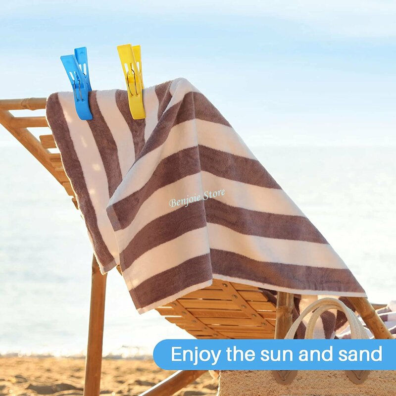 Clipe de roupas coloridas grandes, Plastic Beach Towel Clips, Clothespins Windproof para cadeira de praia Cobertores Pool Clothespins, 4 pcs, 8pcs