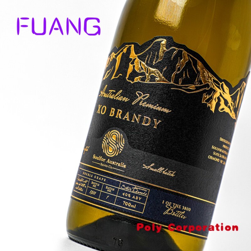 Etiqueta gravada 3D do vinho, etiqueta da garrafa do vinho, folha de carimbo quente, gravada dourada, preto matte, luxo, feito sob encomenda