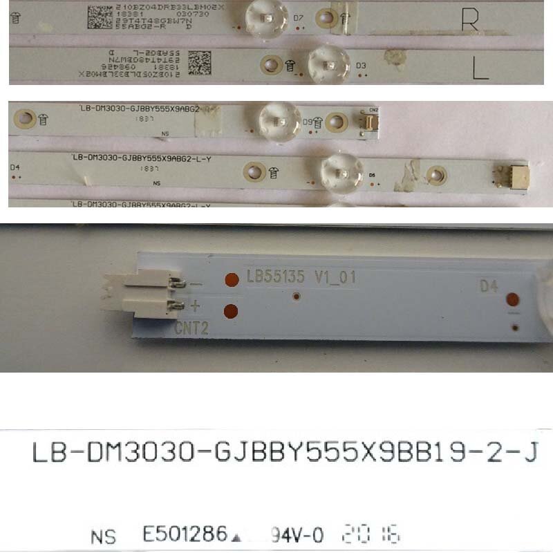 LED TV Illumination Bars GJ-2K18-Element-550-D509-V2-L R Backlight Strips LB55135 V0_00  V1_01 kits LBM550M0501-PJ-4(L) PK-5(R)