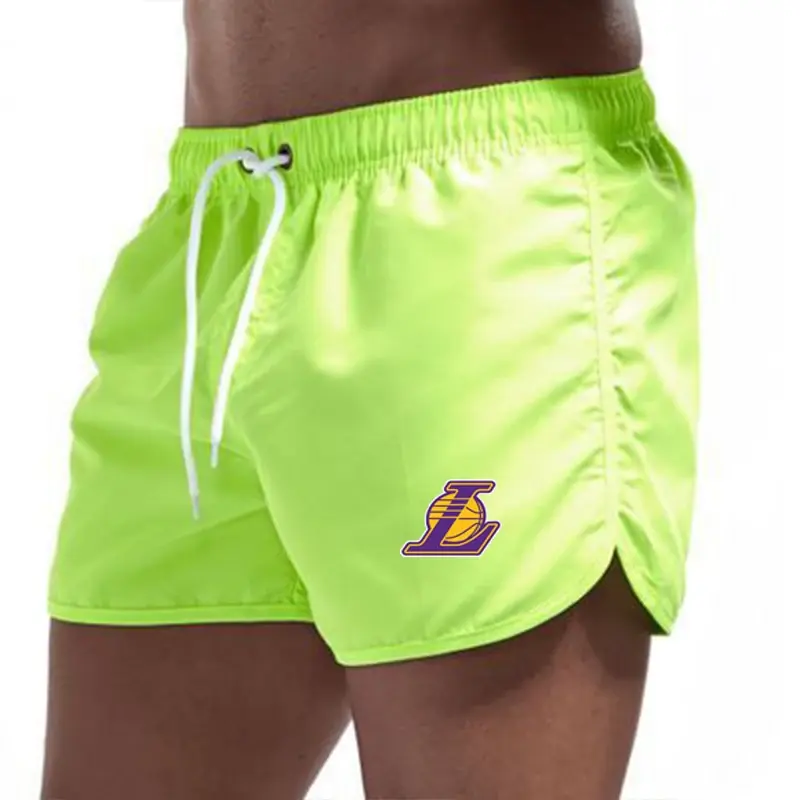 Pantalones deportivos para hombre, Shorts transpirables de malla, talla grande, para correr y playa, verano, 2024