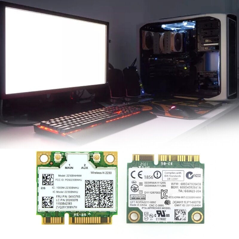 بطاقة لاسلكية صغيرة PCIe 300 متر + BT4.0 محول واي فاي 2230BGN 2230BNHMW for Y400 Y500 دروبشيب