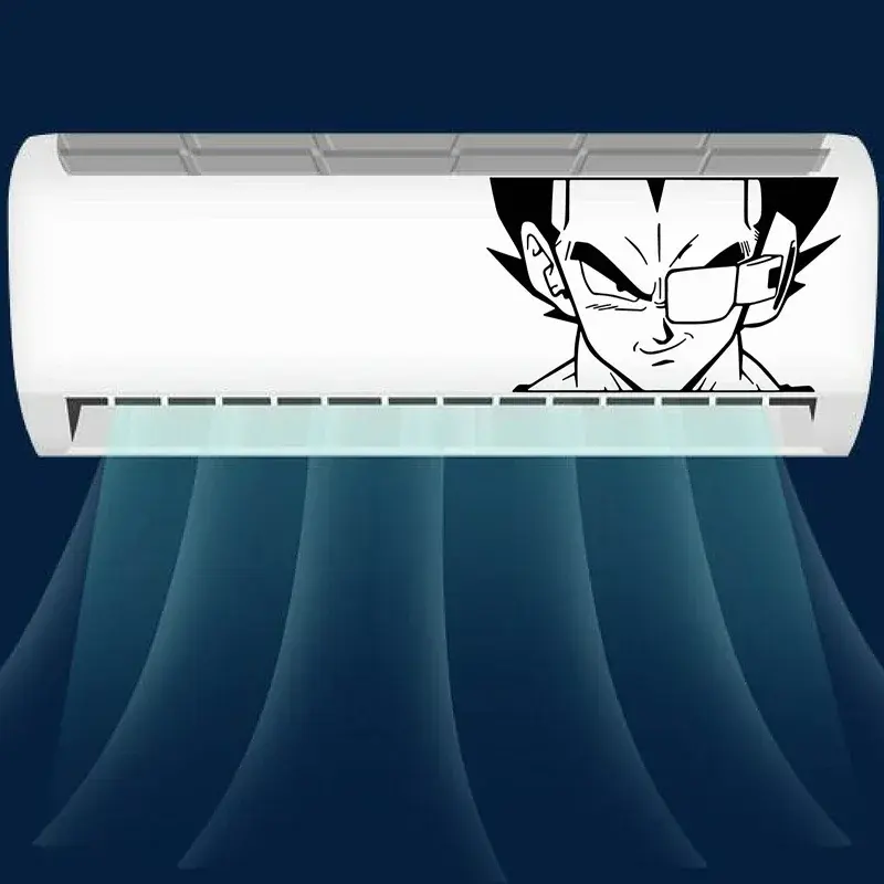 Cool Air Conditioning Decoration Sticker Vegeta Anime Character PVC Sticker For Kids Room Boys Bedroom Décor Air Conditioning