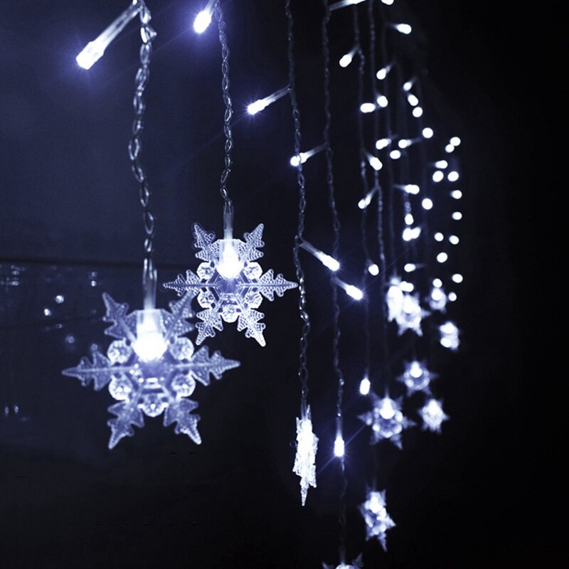 눈 요정 화환 장식 LED 스트링 조명, 크리스마스 할로윈 새해 홈 장식, EU 플러그-A, 1 개