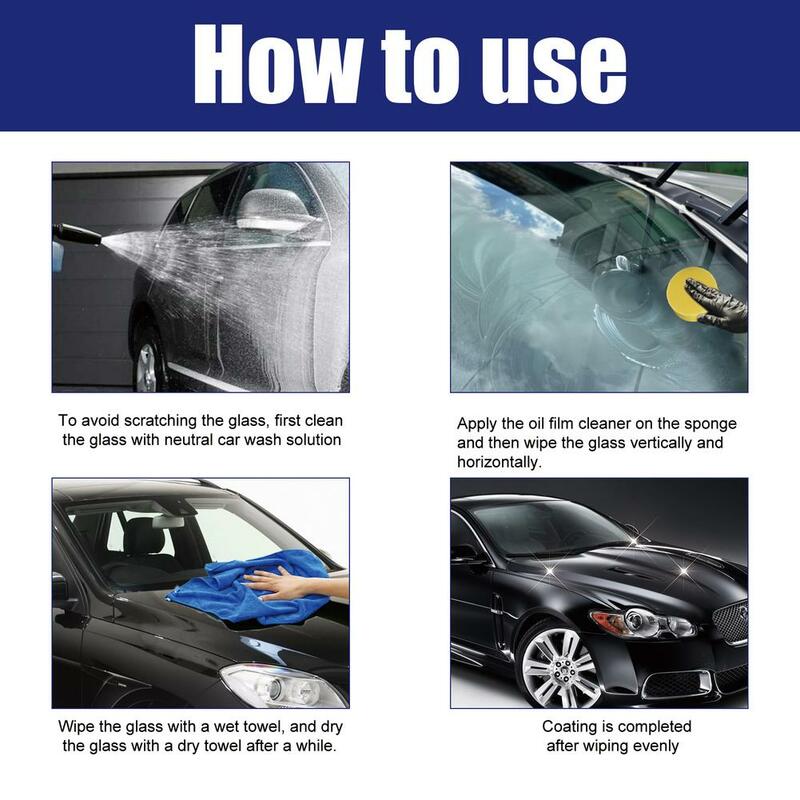 Car Glass Oil Film Cleaner Front Windshield Oil Film Removing Paste Anti-rain Anti-fog Stains Removal Cream
