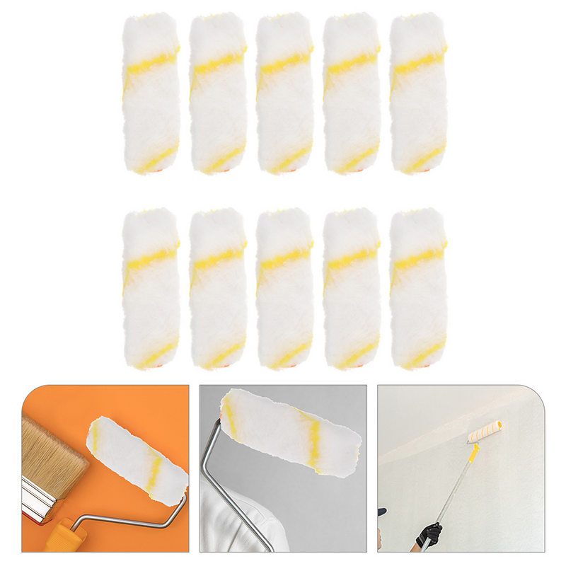 10 Pcs 4 Inch Paint Roller Mini Cover Refill Rollers for Painting Cabinet Covers No Dead Ends