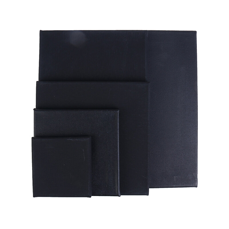 1ชิ้นผ้าใบสีดำสี่เหลี่ยมสำหรับศิลปินภาพสีน้ำมันกรอบกระดานไม้สำหรับสีน้ำมันลงสีอะคริลิคของขวัญวันเด็ก