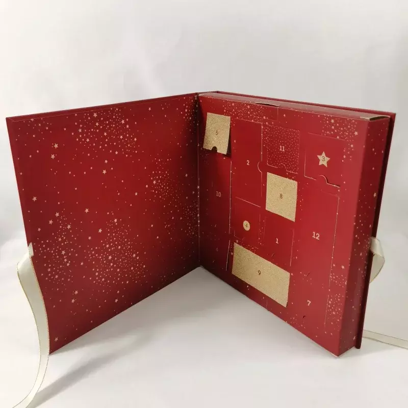 Customized productCustom Chocolate Advent Calendar Empty Luxury Cardboard Paper Gift Cosmetic Packaging Countdown Adve
