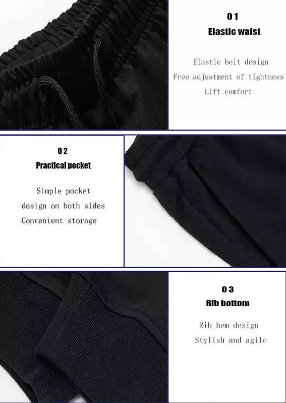Men's fashion printed jogging pants jogging pants side pockets elastic comfortable Casual Solid Color daily Slim Pants S-3XL