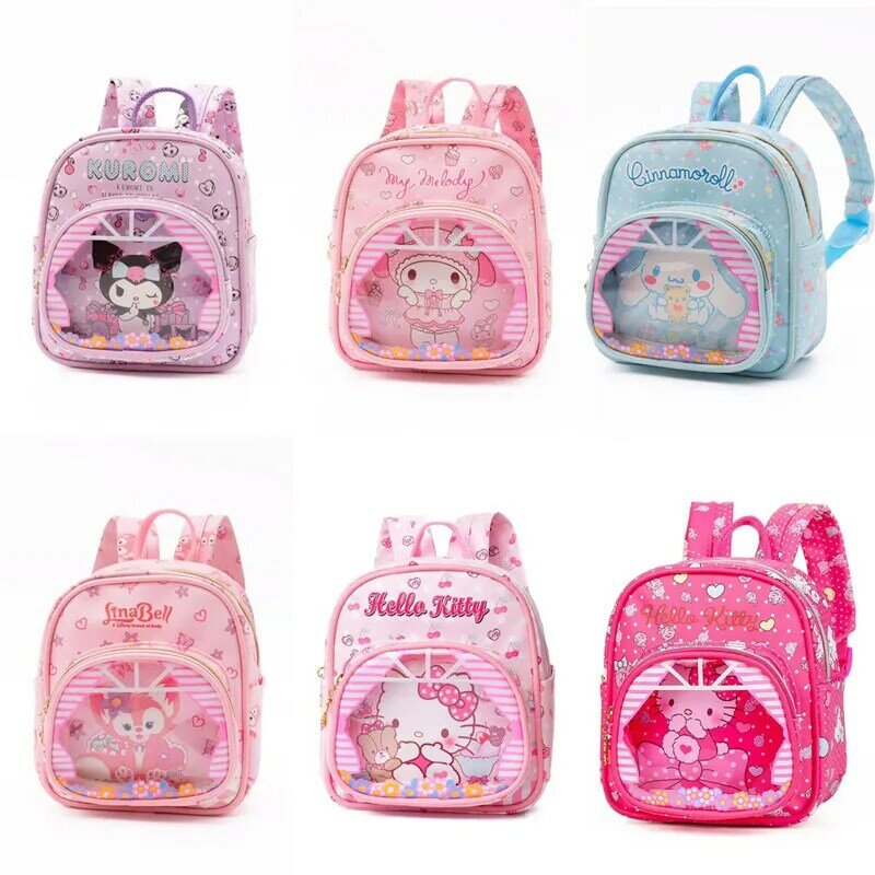 Sanrio Cinnamoroll Kindergarten Schul Kuromi Bogen Hallo Kitty Rucksack Verdickt Oxford Tuch Mädchen Lagerung Tasche Rucksack