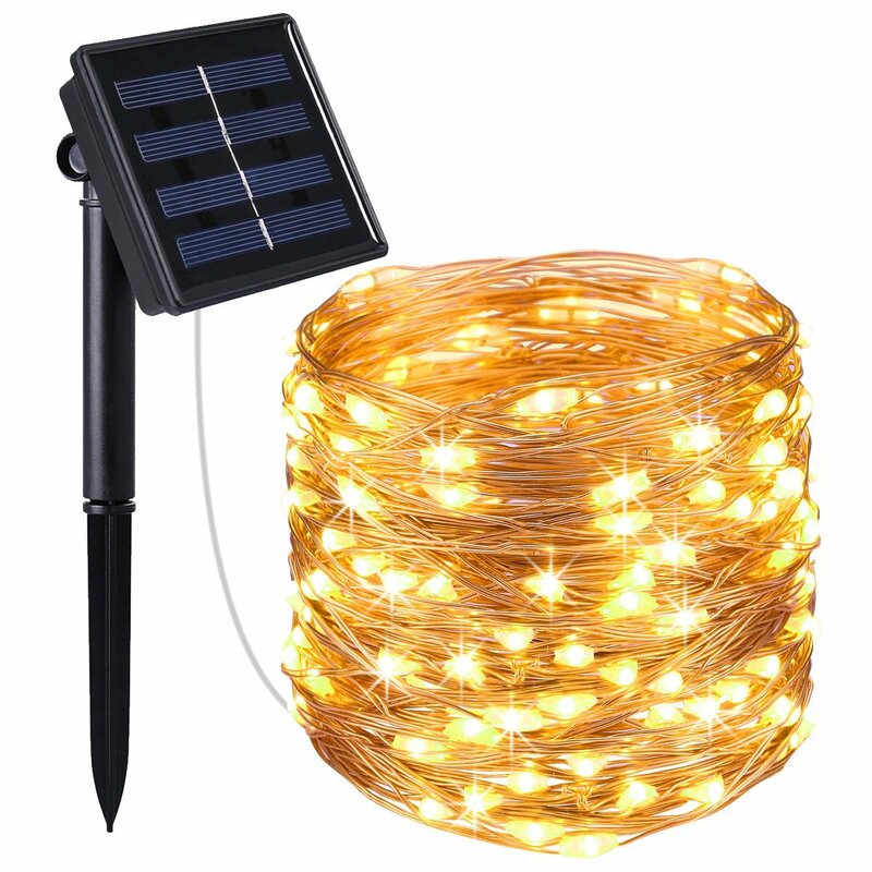 20M solar LED String Light Waterproof LED Copper Wire String Holiday Outdoor Fairy Lights For Christmas Party Wedding Decoration