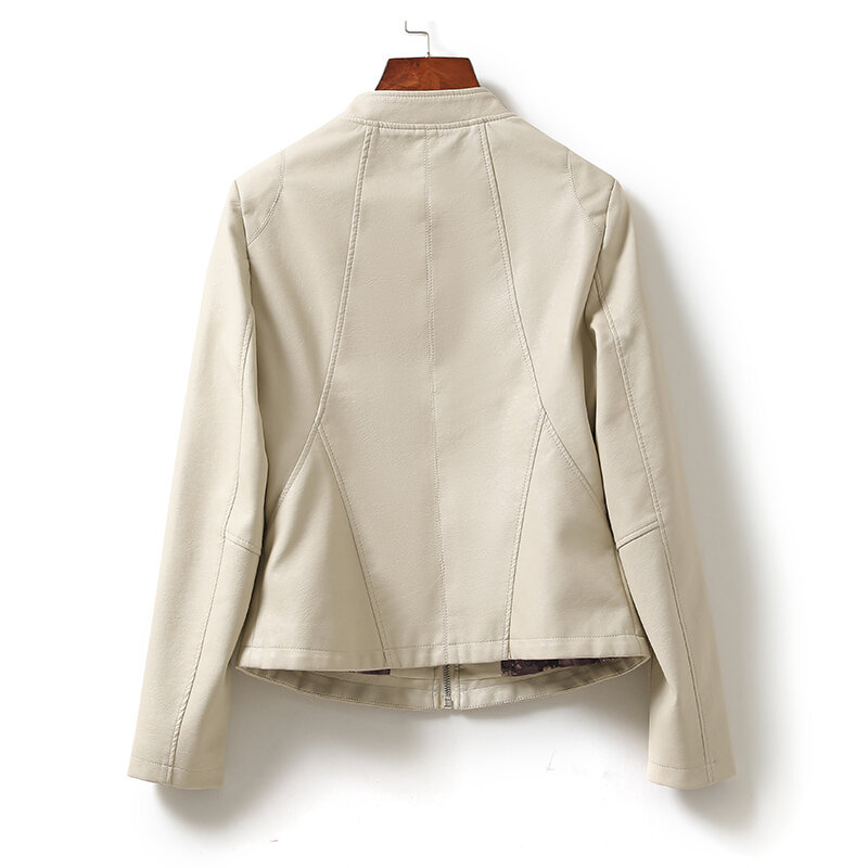 양가죽 슬림 정품 가죽 코트, 턴다운 칼라 지퍼 가죽 재킷, 2023 가을 겨울 신상 패션