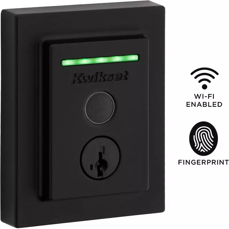 Mercury set Halo fingerprint Wi-Fi smart door lock, keyless touch entry electronic contemporary deadbolt, no hub required app re