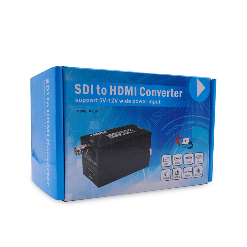 Adaptador convertidor de HD-SDI 1080p a 3G-SDI 720p/1080i 3G HDMI, compatible con SDI, fuente de alimentación de la UE
