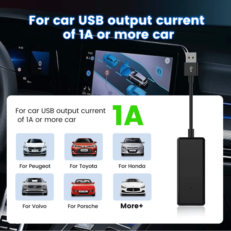 CarlinKit-Boîtier d'alimentation USB pour voiture, mini adaptateur USB Plug and Play, fonctionne pour autoradio ou CarPlay sans fil, boîtier automatique Android