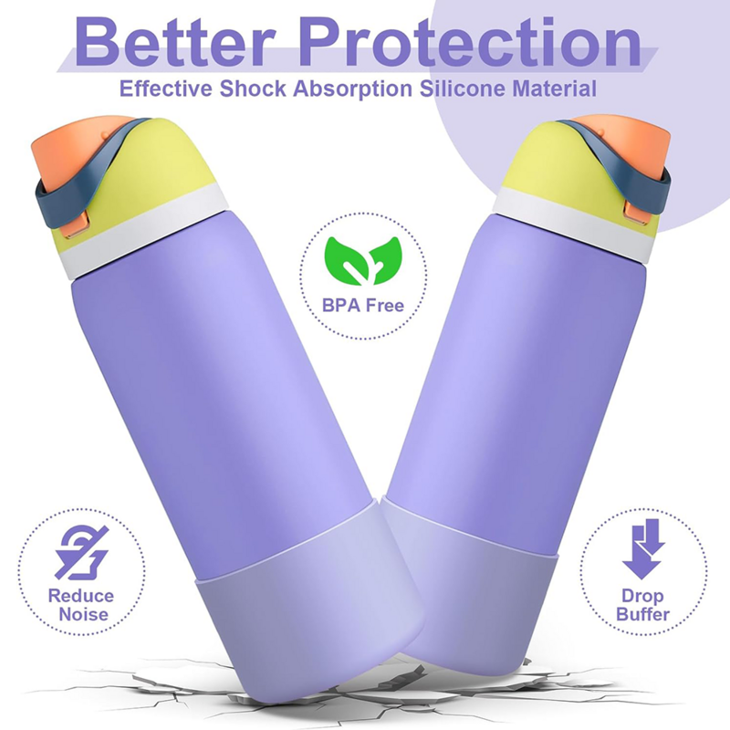 1 Pcs Silicone Water Bottle Boot for Owala 24oz 32oz 40oz Anti-Slip Protective Sleeve Bottom Bumper Protector
