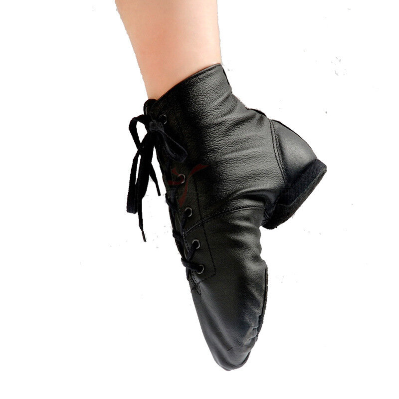 เต้นรำรองเท้ารองเท้าหนัง High Top Jazz รองเท้าเต้นรำชายผู้ใหญ่ Soft Soled แบนหญิงการฝึกอบรมรองเท้าเด็กรองเท้าผ้าใบ