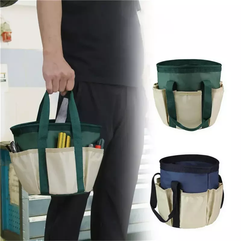 Tas peralatan ember portabel, tas peralatan taman kecil banyak saku, ember alat tahan air 3.5 galon