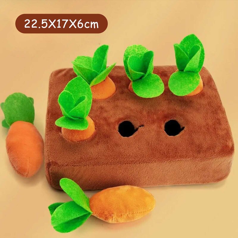 Pulling Radish Plush Toys Set Funny Montessori Brain Training Puzzle Toy for Visual Cognitive Training