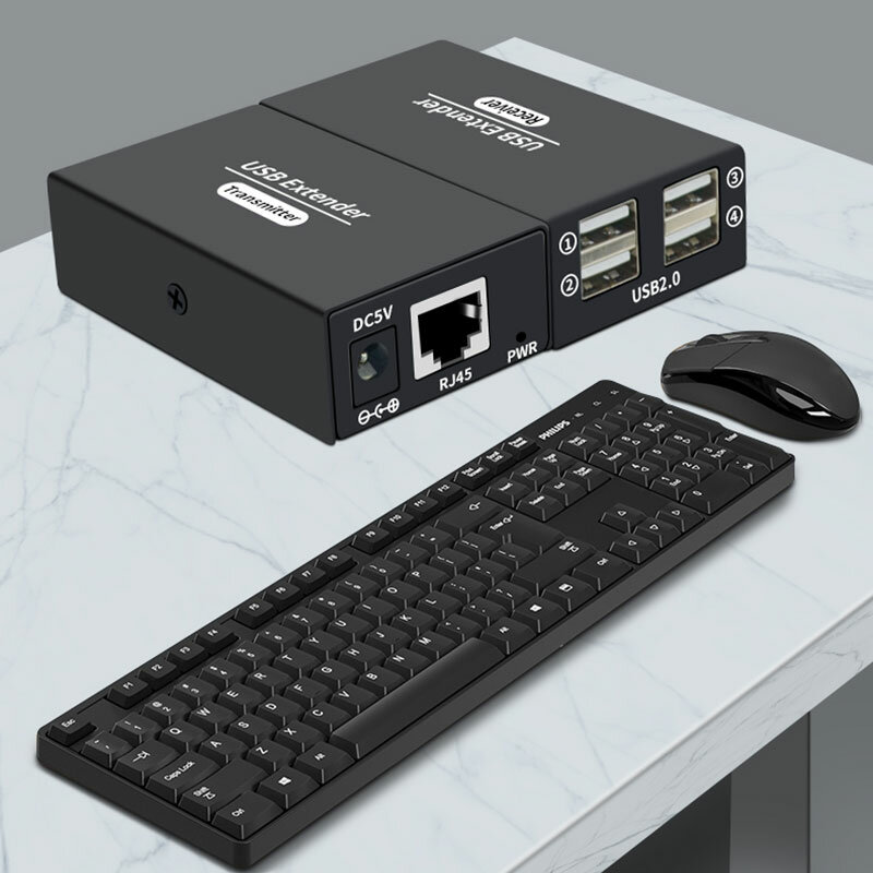 120m USB 2,0 Extender 4hub USB zu RJ45 Computer überwachung Maus verlängerung Einzel netzwerk kabel zu RJ45