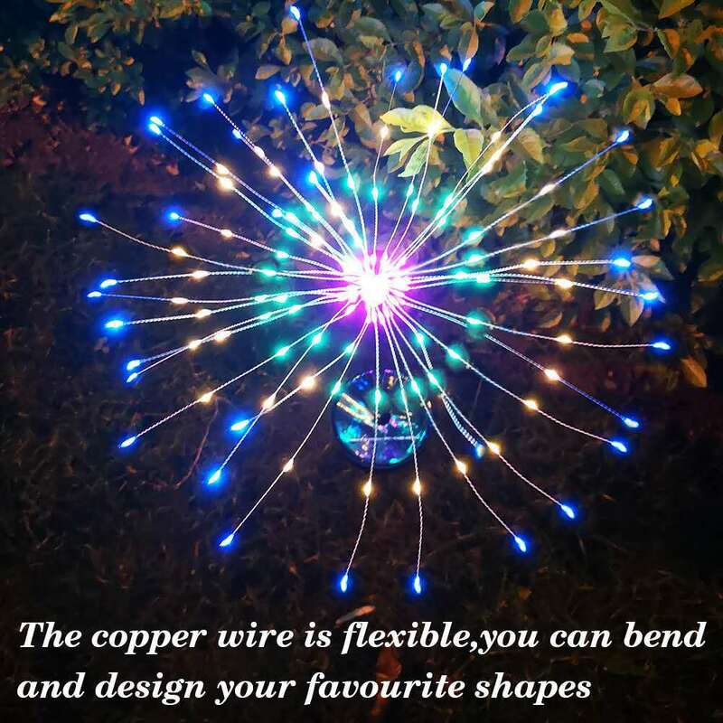 120LED Solar Power Garden Light Christmas Lights Outdoor Fireworks LED Lawn Lamp For Landscape Path Yard Lights