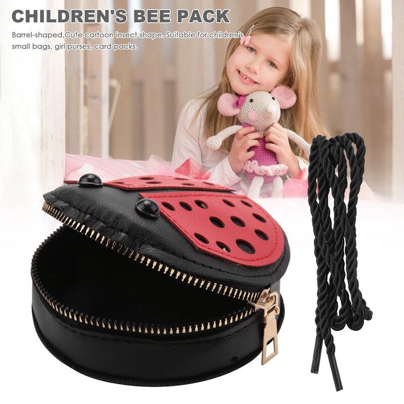 Ladybug Shoulder Bag for Children, Cute Mini Acessórios Bag, Personality Wild Purse