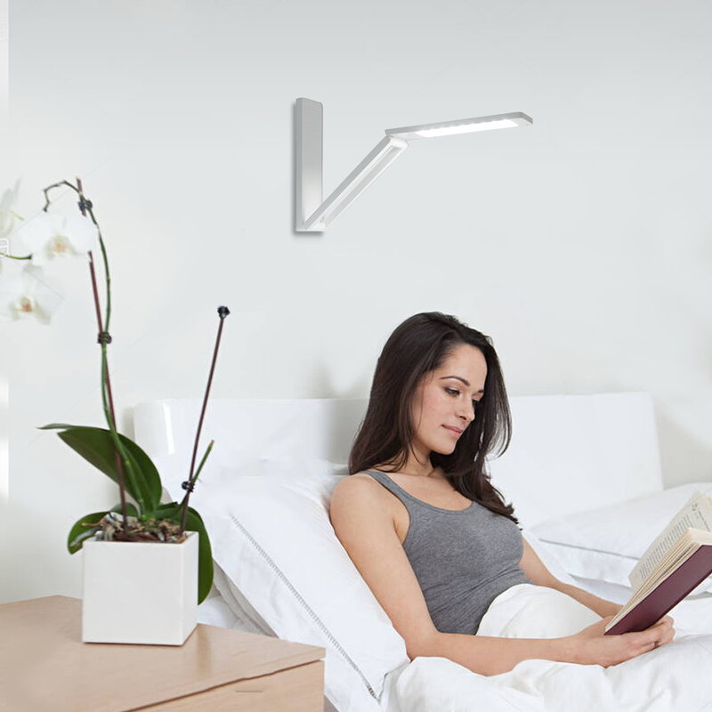 Lampe de table LED pliante avec batterie aste, lampe de bureau LED portable, USB, intensité variable