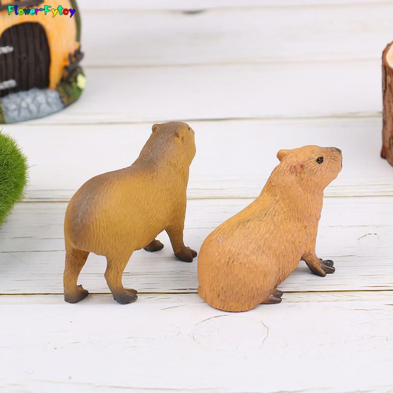 سيمي Capybara مجسم حركة للأطفال ، نماذج حيوانات برية لطيفة ، مجموعة ألعاب ، هدية