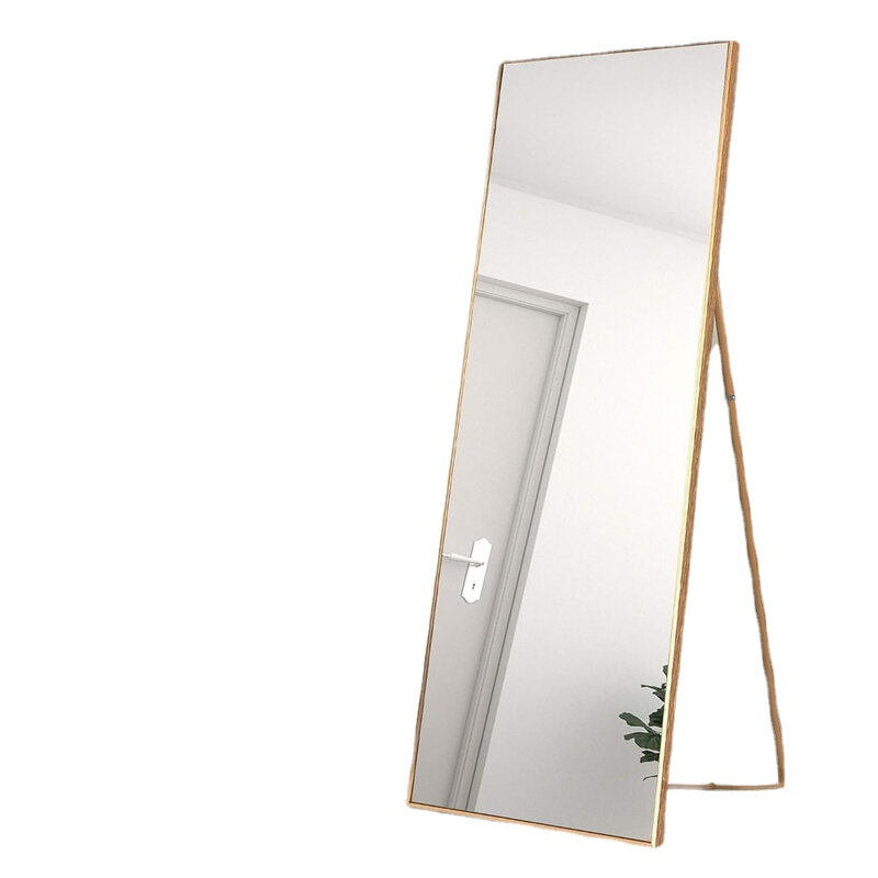 Miroir sur pied pleine longueur avec cadre en alliage d'aluminium, miroir pour chambre à coucher, meubles de salon, livraison gratuite