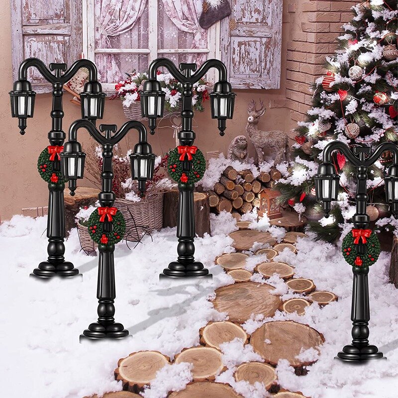Mini lampadaire de Noël, modèle de mini lampadaires, lampadaire décoratif, petit lampadaire, maison de courses, A