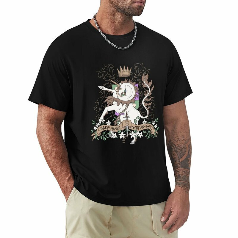 악수 위험 티셔츠, 플러스 사이즈 블라우스, 여름 상의, 크고 키 큰 티셔츠