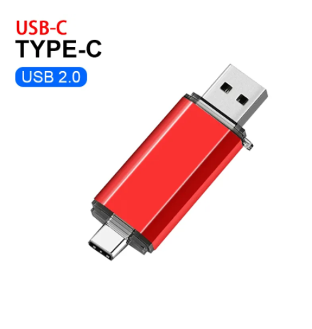 Hot Metal Pen OTG 2 IN 1 Type-c 2.0 USB Flash Drive 512GB 64GB 128GB Creative Personalization for PC/Car/TV