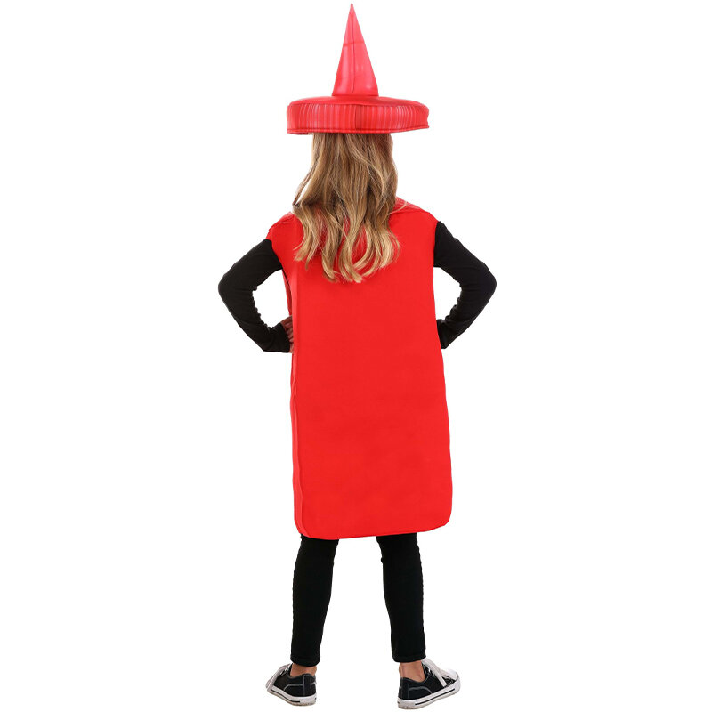 Unisex Mädchen Essen Phantasie verkleiden Cosplay Junge Kinder Senf Ketchup Spaß Halloween Kostüm Set