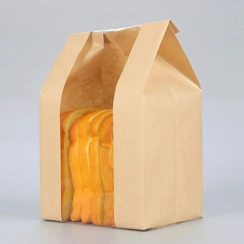 ถุงกระดาษใส่ขนมปังขนาด13.7x8.2x3.9นิ้วถุงใส่ขนมปังสำหรับทำขนมปังโฮมเมด25ชิ้น