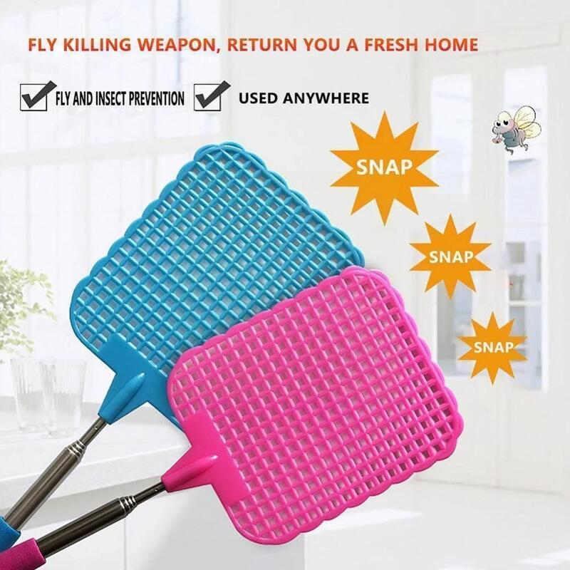 Swatters mosca ajustável com punho longo, telescópico, casa Flyswatter, Flapper extensível, assassino de insetos, plástico, quente, atacado, novo, 2023