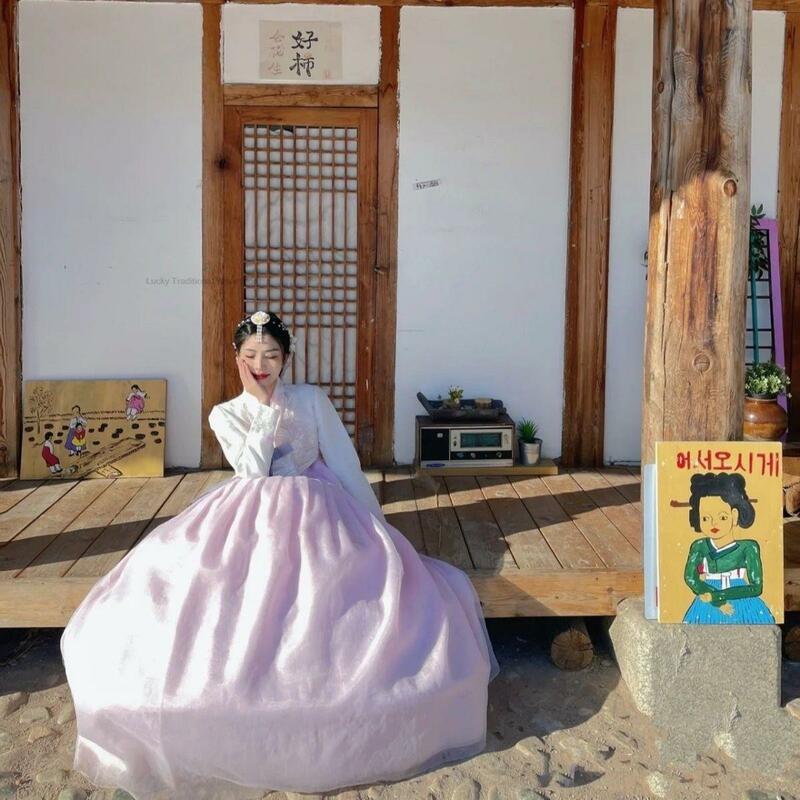 여성 레트로 전통 의상, 한국 스타일 한복, 사진 의상, 빈티지 축제 정장, 여성 민속 무용 한복 P1