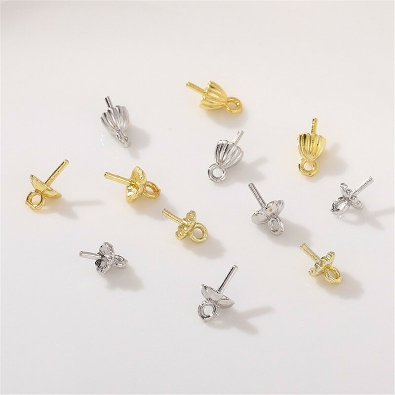 14 k18k Gold gefüllte halbe Loch Perle Anhänger Perlen halter Blumen halter Perlen Hut DIY hand gefertigte Armband Schmuck Zubehör Material