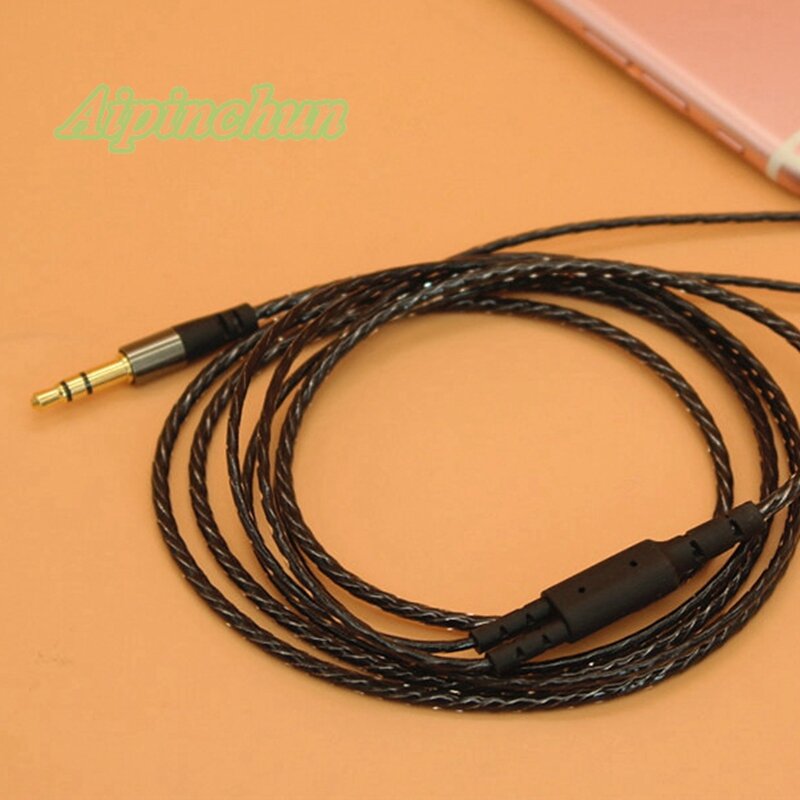 Aipinchun Neue Stil 3,5mm 3-Pole Jack DIY Kopfhörer Audio Kabel Kopfhörer Reparatur Ersatz 18 Kupfer Core Draht 125cm AA0198