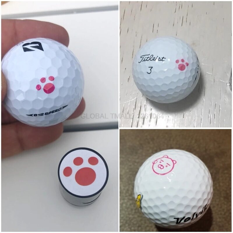 1 Stuk Golfbal Stamper Afdruk Zegel Marker Sneldrogende Plastic Multicolors Golf Adis Symbool Voor Golfer Cadeau Nieuw