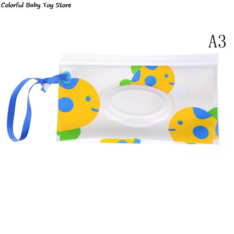 Clutch And Clean Wipes Carrying Case Eco-friendly Wet Wipes Bag Clamshell Cosmetic Pouch Easy-carry Snap-strap Wipes Container
