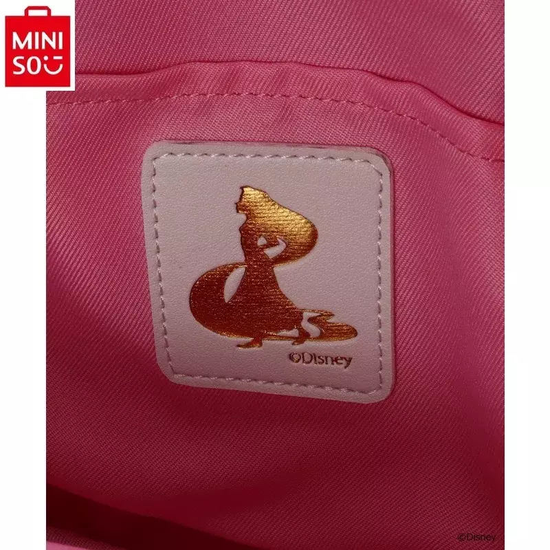 MINISO Disney Long Hair Princess Aladdin Backpack Women's Fashion High Quality PU Sweet and Fresh Versatile Student Storage Bag