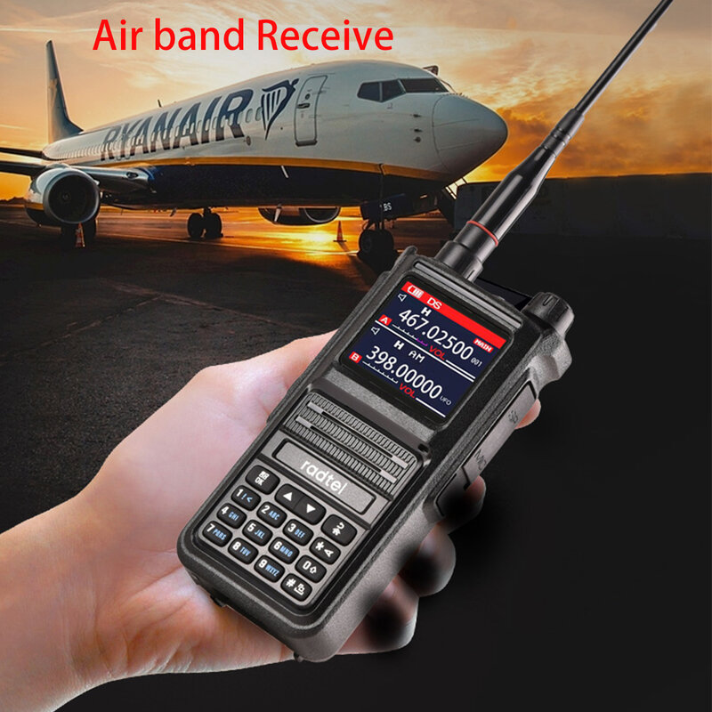 Radtel RT-470X Multi-Band, Ham Walkie-talkie 256CH Air Band dua arah Radio stasiun penerbangan NOAA polisi Transceiver PTT laut