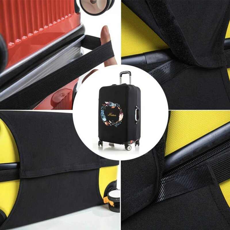 Чехол для багажа с именем на заказ, аксессуар, персонализированный плотный эластичный чехол для телефона, чехол от пыли для чемодана 18-28 дюймов, защитный чехол для багажа