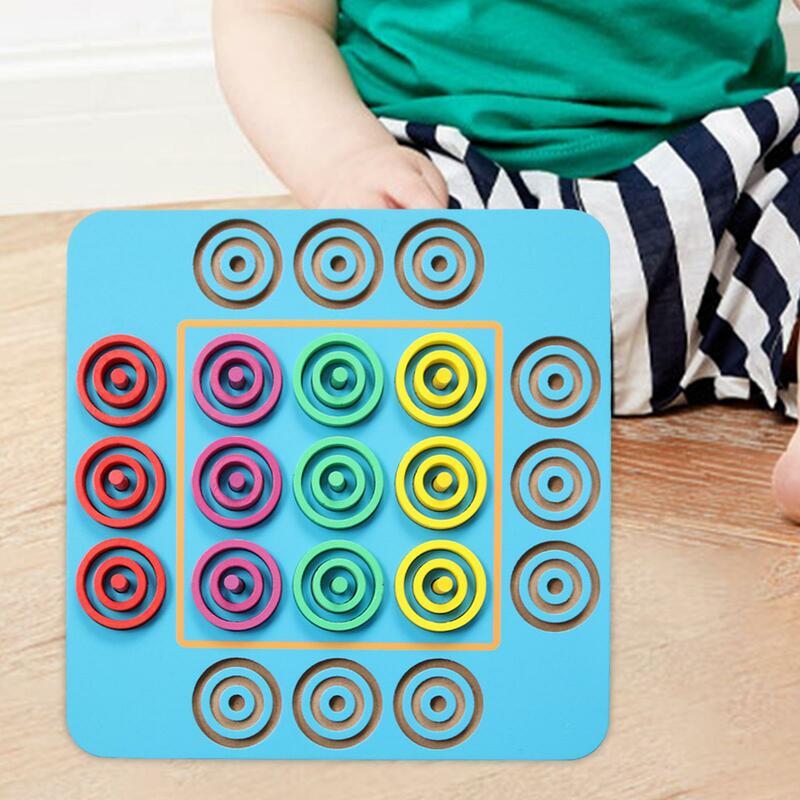 Mainan Puzzle cincin catur anak-anak, mainan pendidikan logika latihan berpikir orang tua