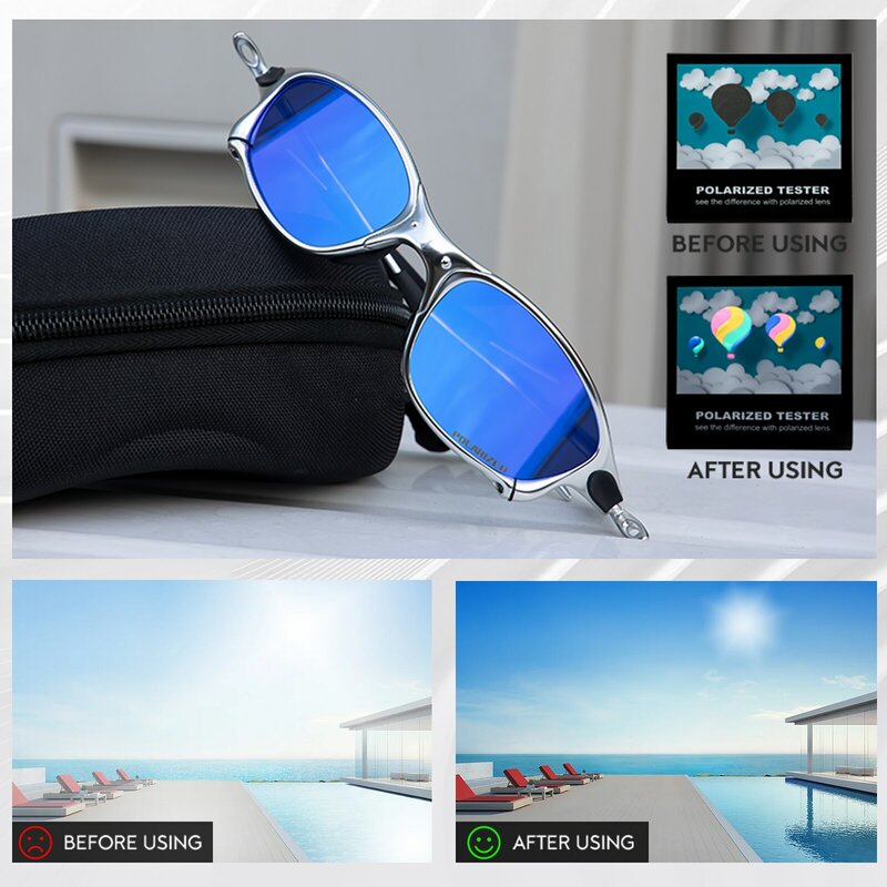 نظارات شمسية مستقطبة للرجال ركوب الدراجات والصيد في الهواء الطلق UV400 نظارات للرجال والنساء