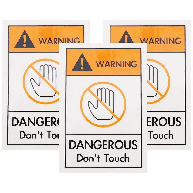3 buah label tanda tidak sentuh, tidak menyentuh label peringatan